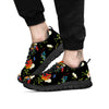 Chamomile And Poppy Print Pattern Black Sneaker-grizzshop