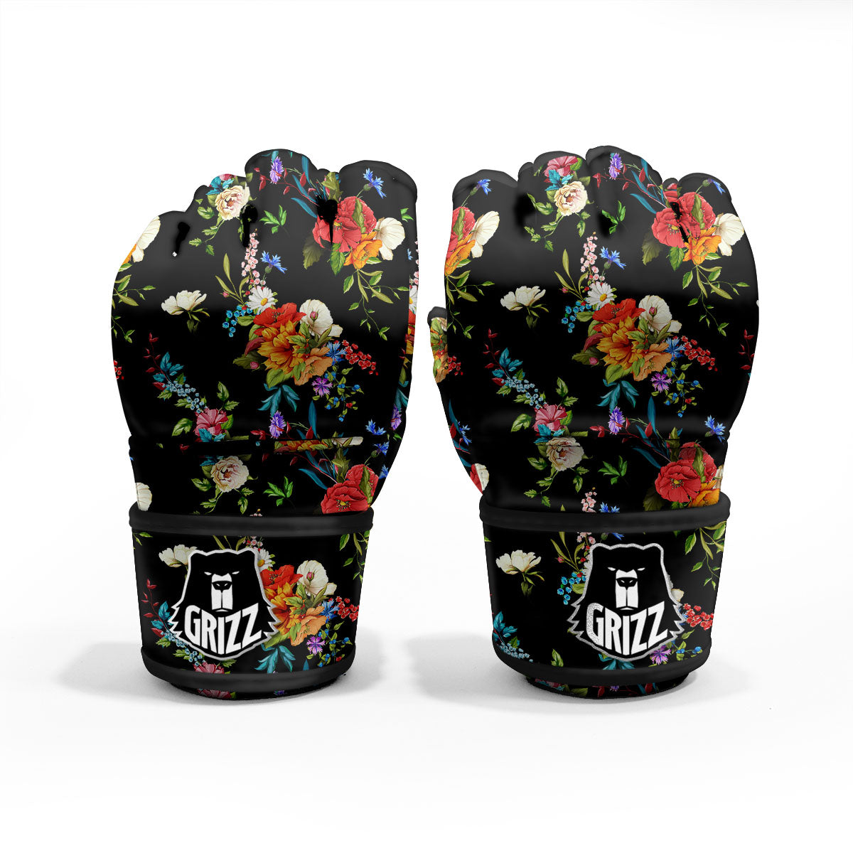 Chamomile And Poppy Print Pattern MMA Gloves-grizzshop