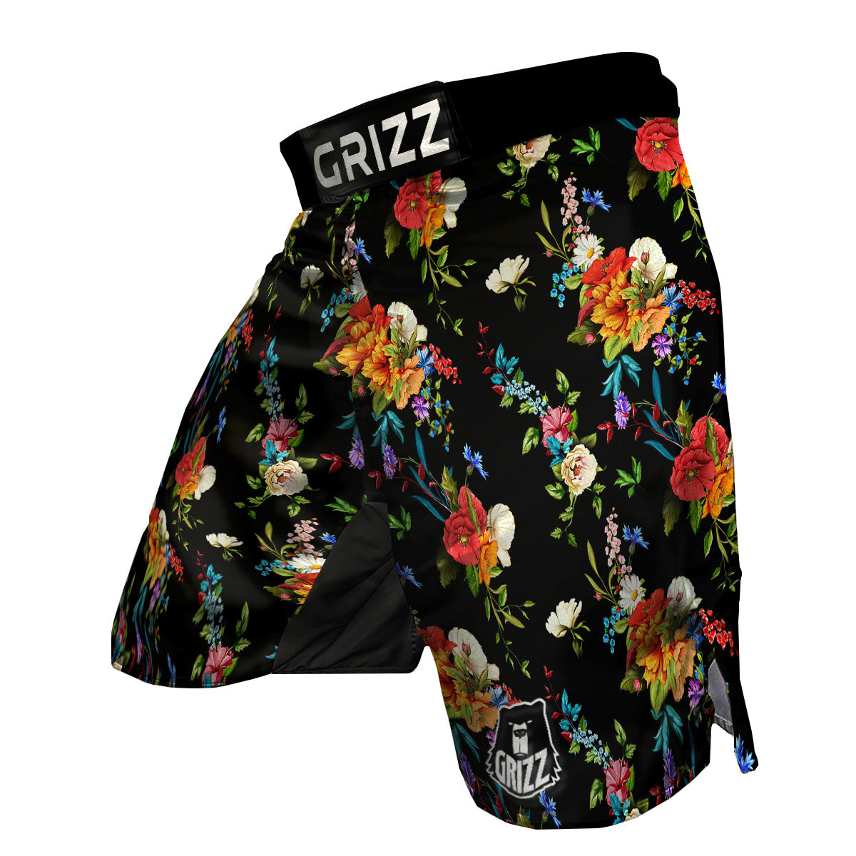Chamomile And Poppy Print Pattern MMA Shorts-grizzshop