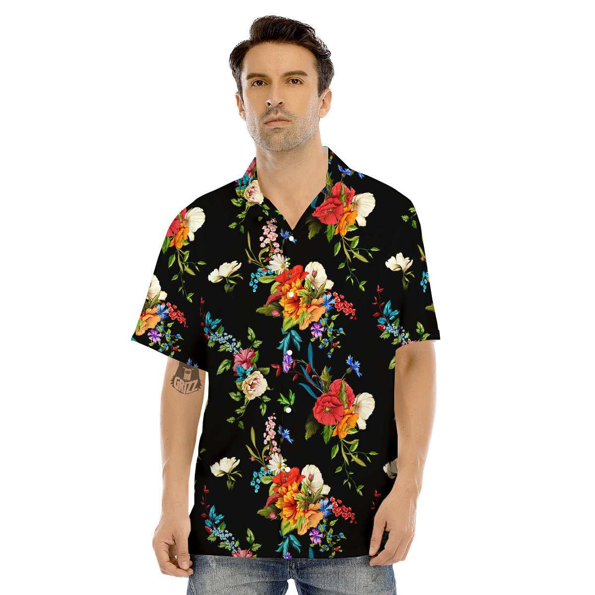 Chamomile And Poppy Print Pattern Men's Hawaiian Shirt-grizzshop