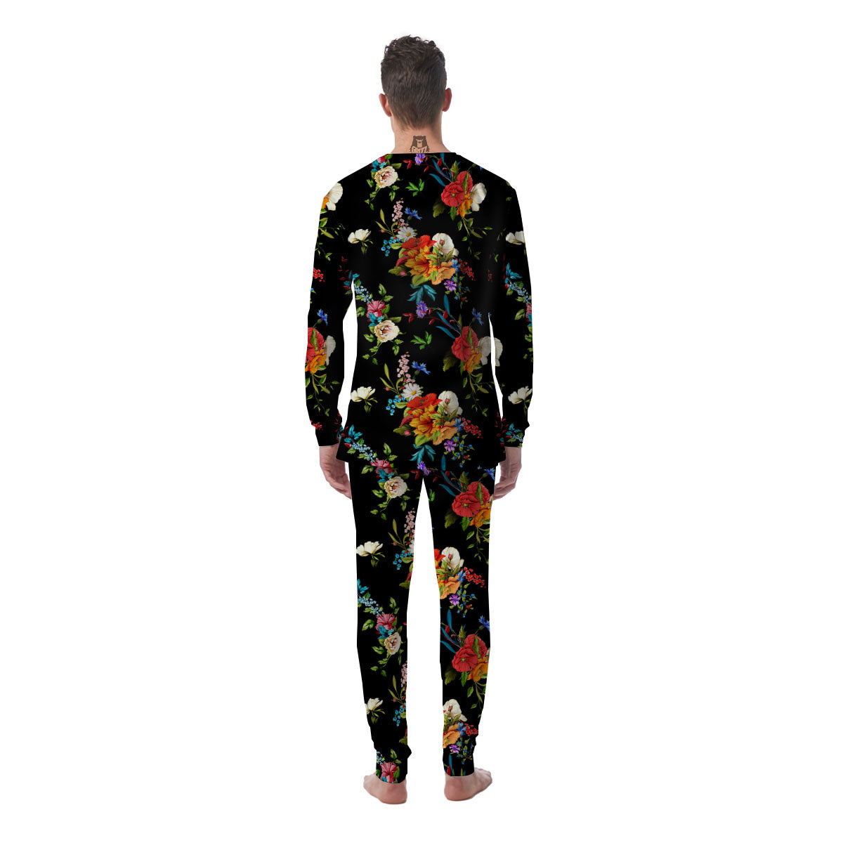 Chamomile And Poppy Print Pattern Men's Pajamas-grizzshop