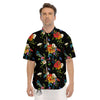 Chamomile And Poppy Print Pattern Men's Short Sleeve Shirts-grizzshop