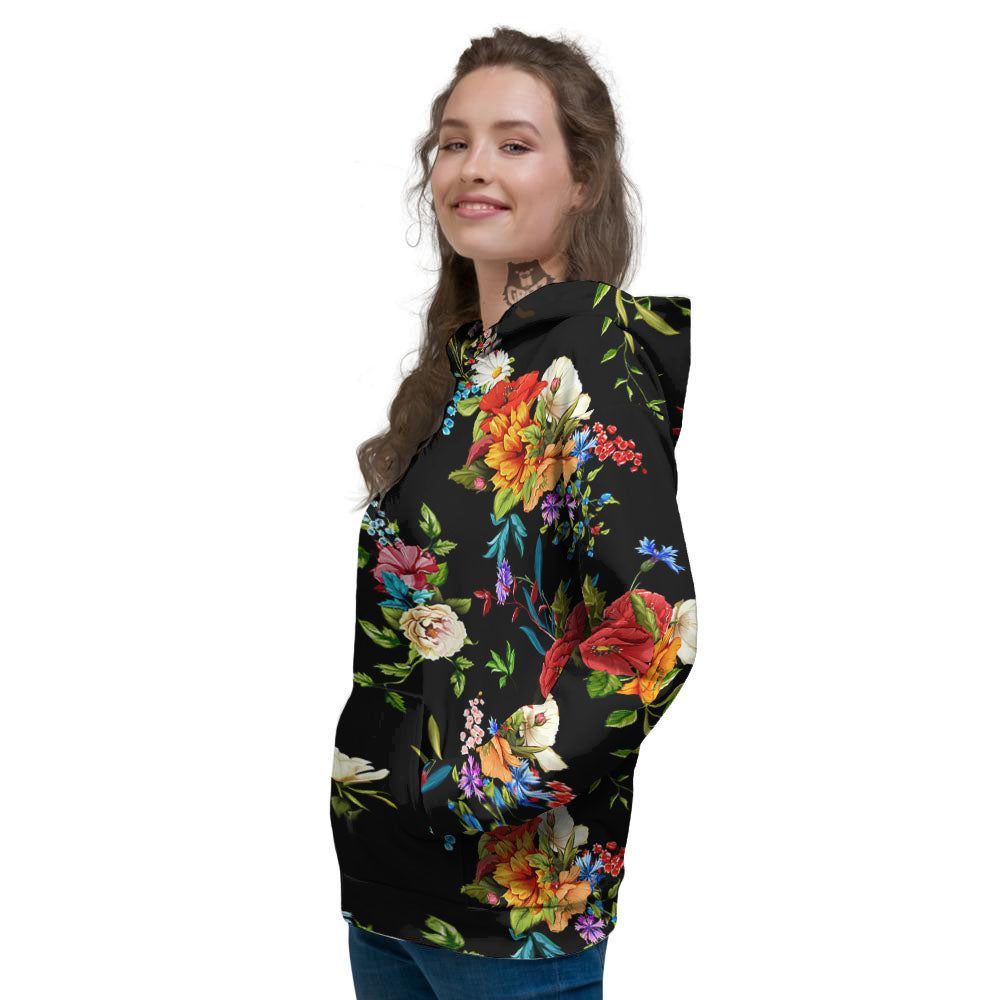 Chamomile And Poppy Print Pattern Women's Hoodie-grizzshop