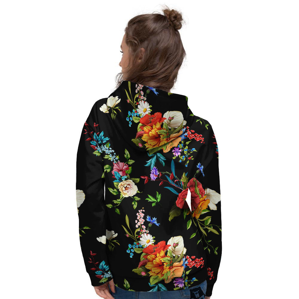 Chamomile And Poppy Print Pattern Women's Hoodie-grizzshop