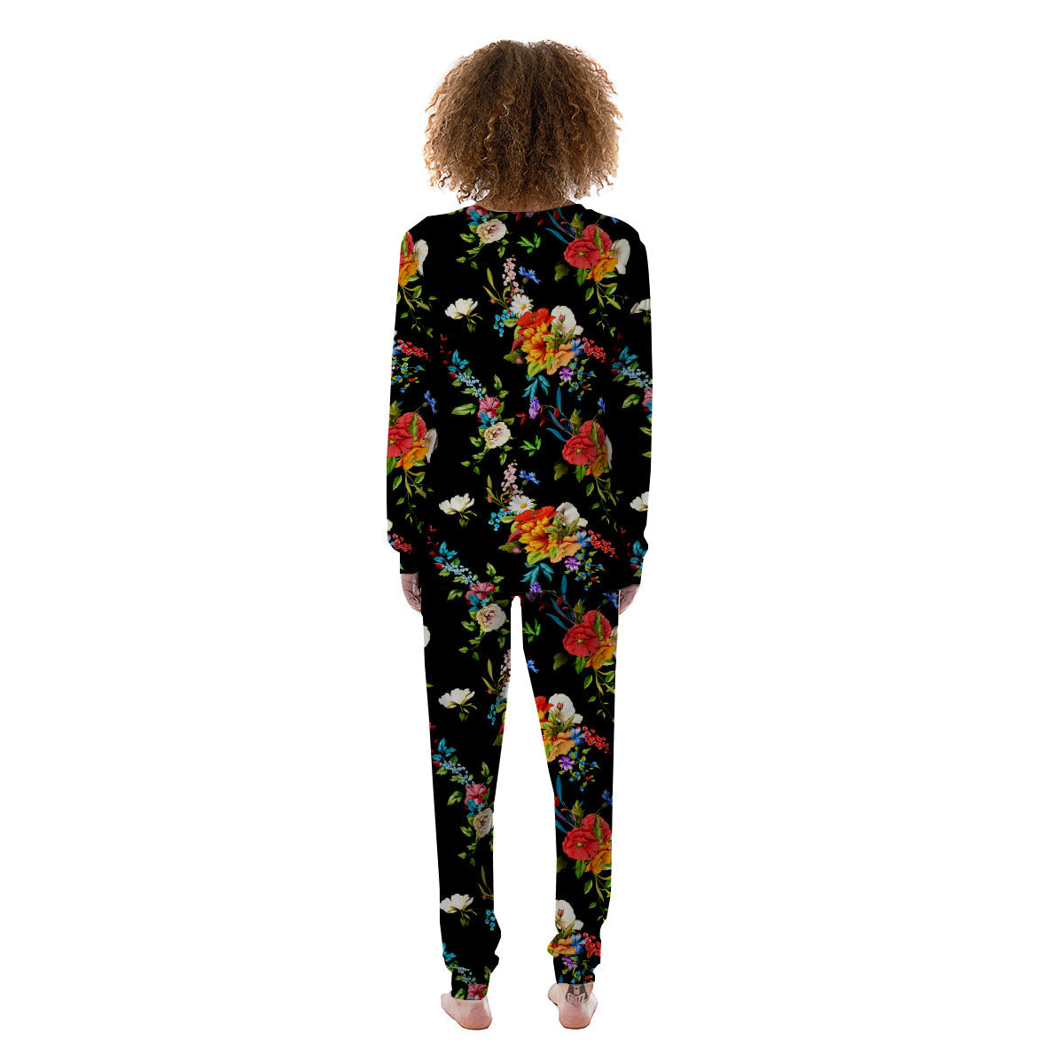 Chamomile And Poppy Print Pattern Women's Pajamas-grizzshop