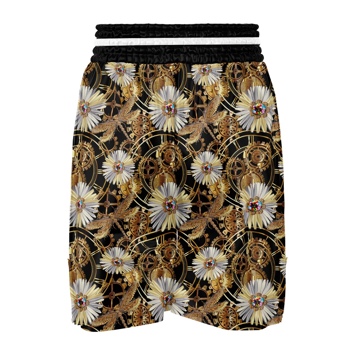 Chamomile Steampunk Print Pattern Boxing Shorts-grizzshop