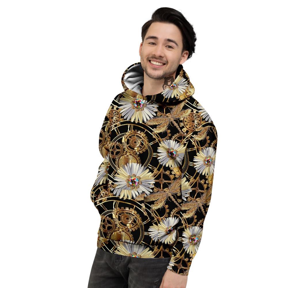 Chamomile Steampunk Print Pattern Men's Hoodie-grizzshop