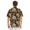 Chamomile Steampunk Print Pattern Men's Short Sleeve Shirts-grizzshop