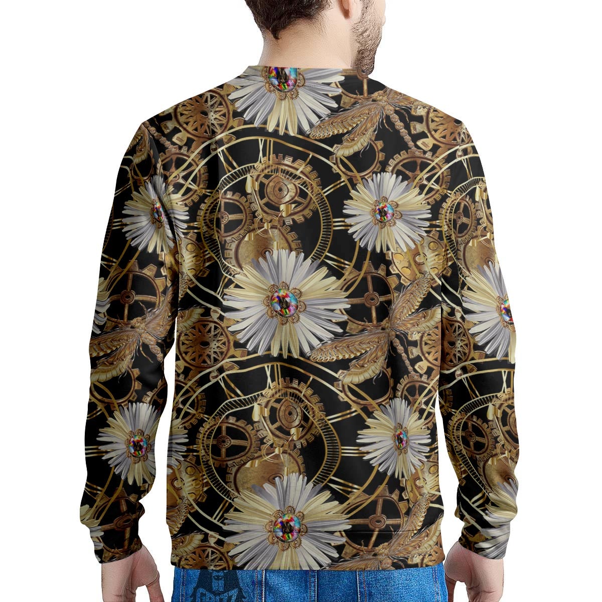 Chamomile Steampunk Print Pattern Men's Sweatshirt-grizzshop