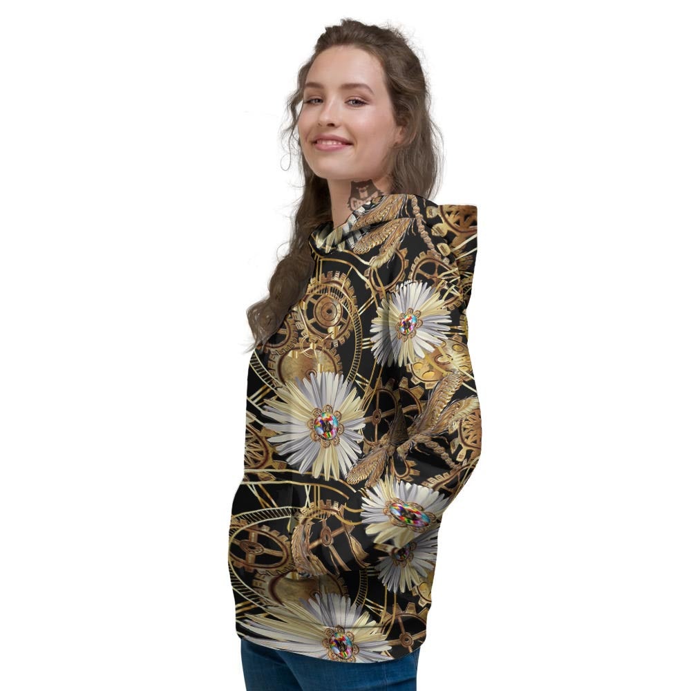 Chamomile Steampunk Print Pattern Women's Hoodie-grizzshop