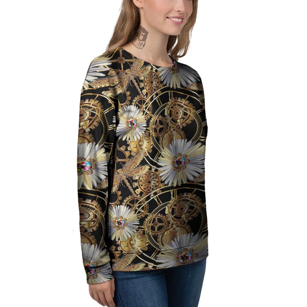 Chamomile Steampunk Print Pattern Women's Sweatshirt-grizzshop