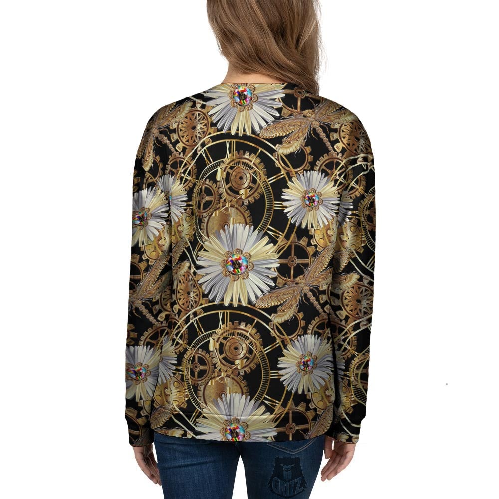 Chamomile Steampunk Print Pattern Women's Sweatshirt-grizzshop