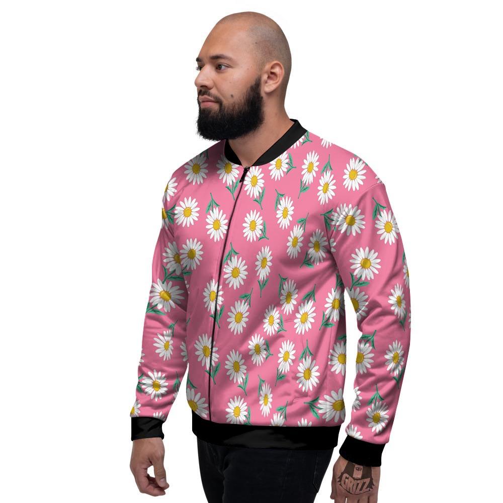 Chamomile Sunflower Print Pattern Men's Bomber Jacket-grizzshop