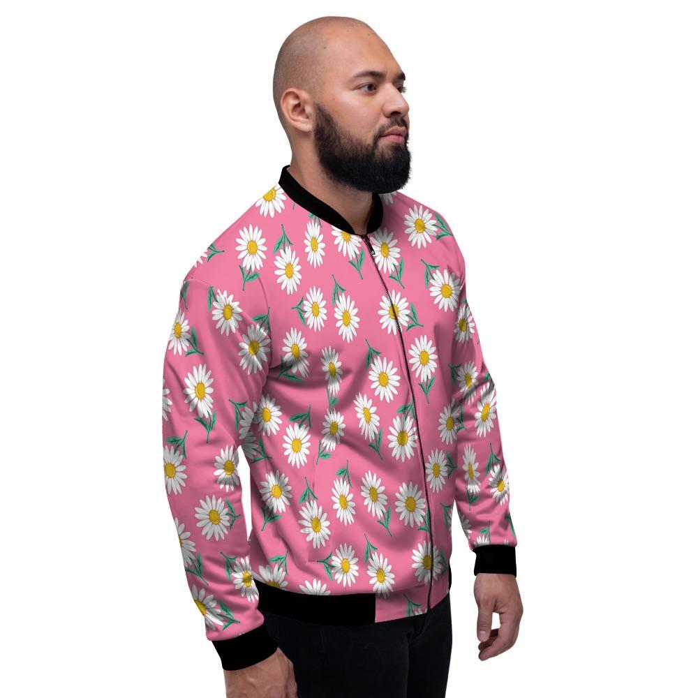 Chamomile Sunflower Print Pattern Men's Bomber Jacket-grizzshop