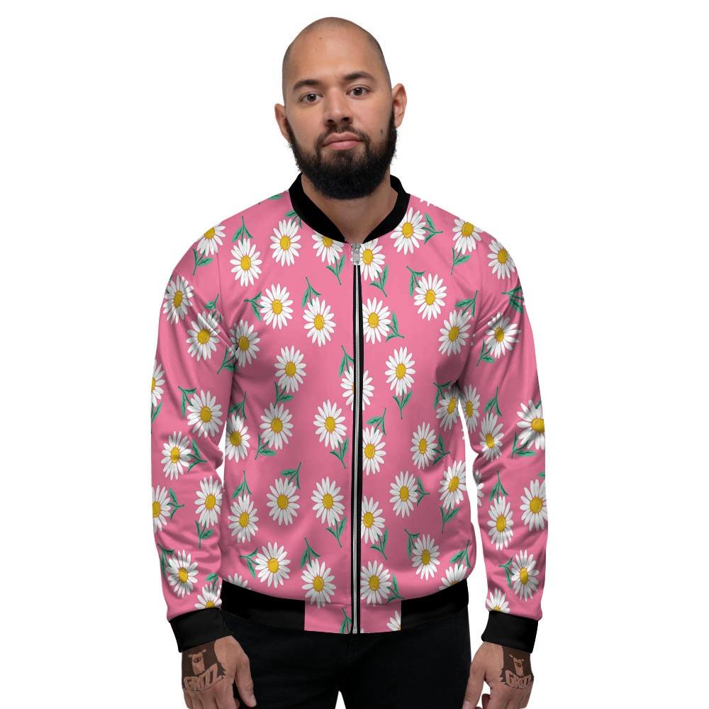 Chamomile Sunflower Print Pattern Men's Bomber Jacket-grizzshop