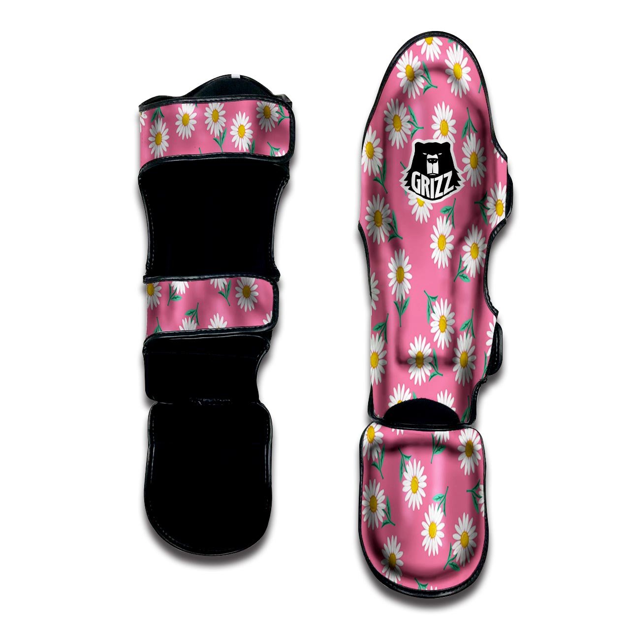 Chamomile Sunflower Print Pattern Muay Thai Shin Guards-grizzshop