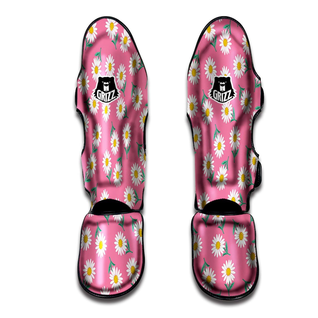 Chamomile Sunflower Print Pattern Muay Thai Shin Guards-grizzshop