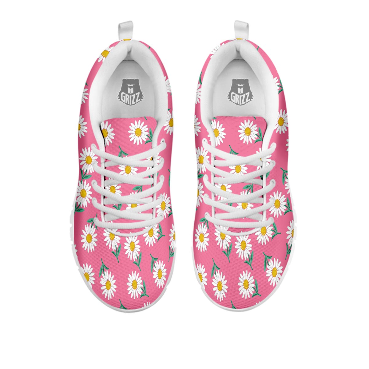 Chamomile Sunflower Print Pattern White Sneaker-grizzshop