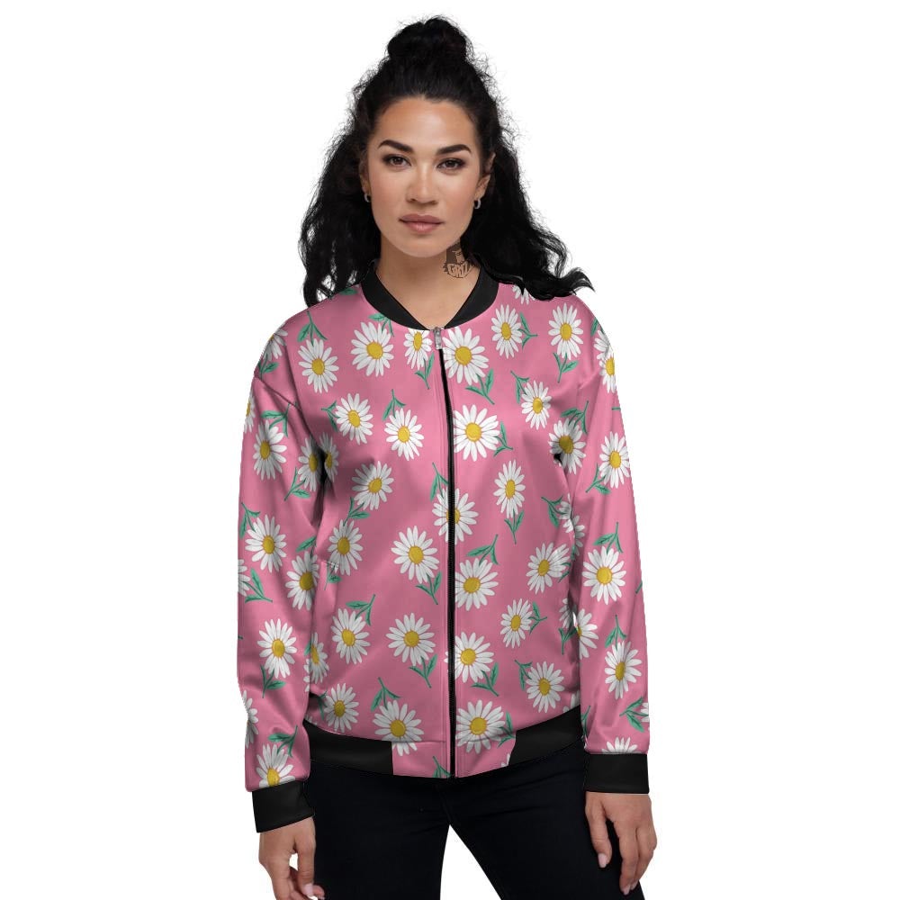 Chamomile Sunflower Print Pattern Women's Bomber Jacket-grizzshop