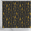 Champagne Gold Glitter Pattern Print Bathroom Shower Curtain-grizzshop