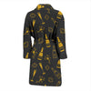 Champagne Gold Glitter Pattern Print Men Long Robe-grizzshop