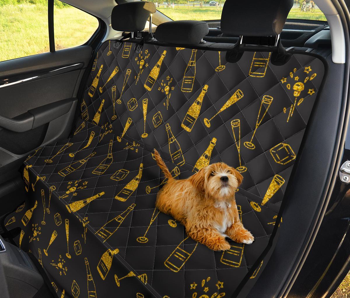 Champagne Gold Glitter Pattern Print Pet Car Seat Cover-grizzshop