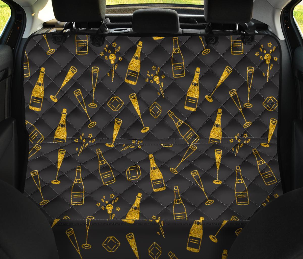 Champagne Gold Glitter Pattern Print Pet Car Seat Cover-grizzshop