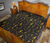 Champagne Gold Glitter Pattern Print Quilt-grizzshop