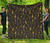 Champagne Gold Glitter Pattern Print Quilt-grizzshop