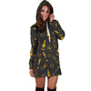 Champagne Gold Glitter Pattern Print Women Hoodie Dress-grizzshop