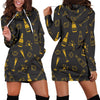 Champagne Gold Glitter Pattern Print Women Hoodie Dress-grizzshop