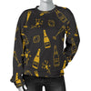 Champagne Gold Glitter Pattern Print Women's Sweatshirt-grizzshop