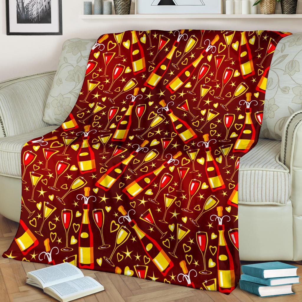 Champagne Pattern Print Blanket-grizzshop