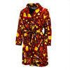 Champagne Pattern Print Men Long Robe-grizzshop