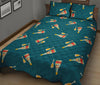 Champagne Print Pattern Bed Set Quilt-grizzshop