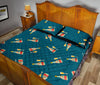 Champagne Print Pattern Bed Set Quilt-grizzshop