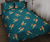 Champagne Print Pattern Bed Set Quilt-grizzshop