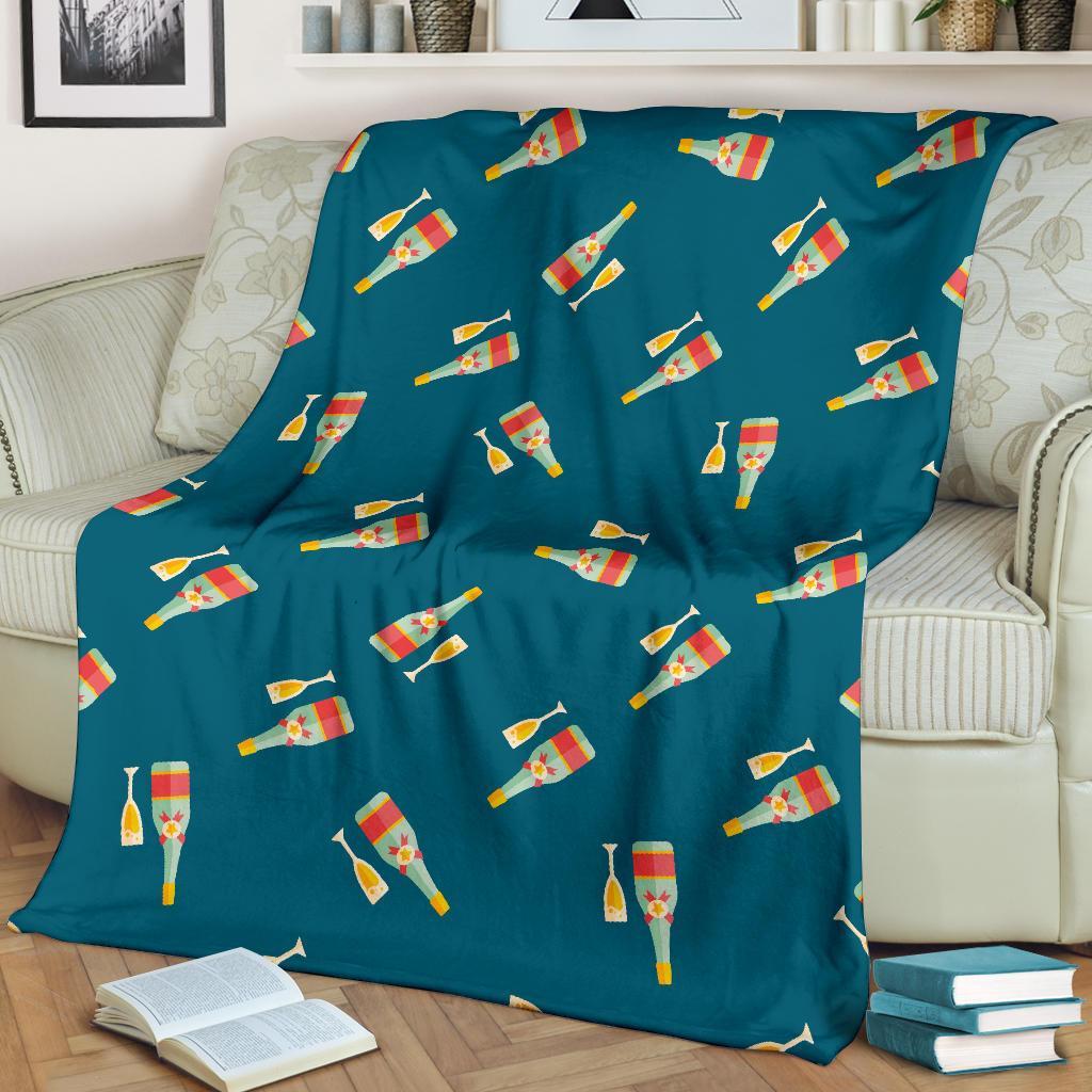 Champagne Print Pattern Blanket-grizzshop