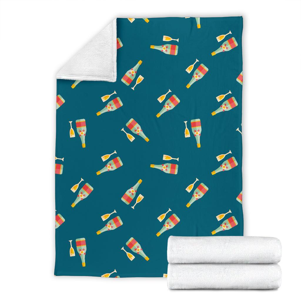 Champagne Print Pattern Blanket-grizzshop