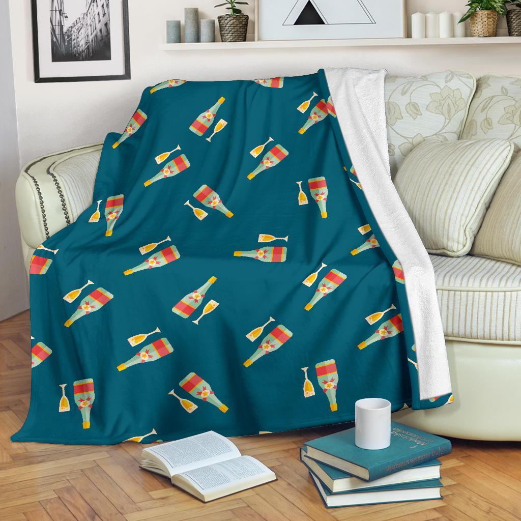 Champagne Print Pattern Blanket-grizzshop