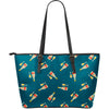 Champagne Print Pattern Leather Tote Bag-grizzshop