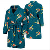 Champagne Print Pattern Men Long Robe-grizzshop