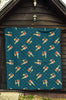 Champagne Print Pattern Quilt-grizzshop