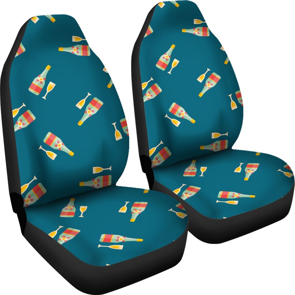 Champagne Print Pattern Universal Fit Car Seat Covers-grizzshop