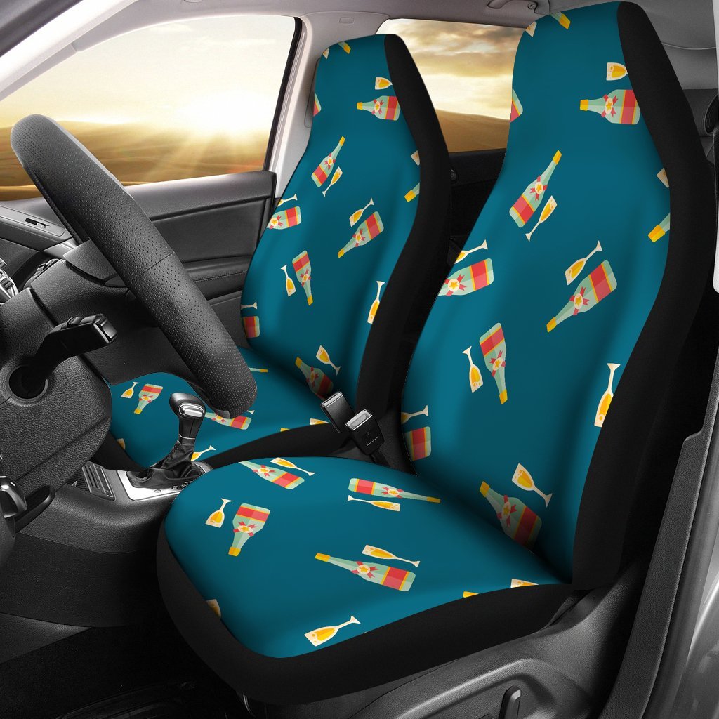 Champagne Print Pattern Universal Fit Car Seat Covers-grizzshop