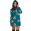 Champagne Print Pattern Women Hoodie Dress-grizzshop