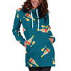 Champagne Print Pattern Women Hoodie Dress-grizzshop