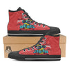 Characters Graffiti Cartoon Print Black High Top Shoes-grizzshop