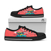 Characters Graffiti Cartoon Print Black Low Top Shoes-grizzshop