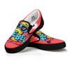 Characters Graffiti Cartoon Print Black Slip On Shoes-grizzshop